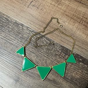 Green Enamel Triangle Necklace